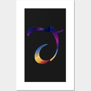 J letter 3D look Colourful Glossy Effect Posters and Art